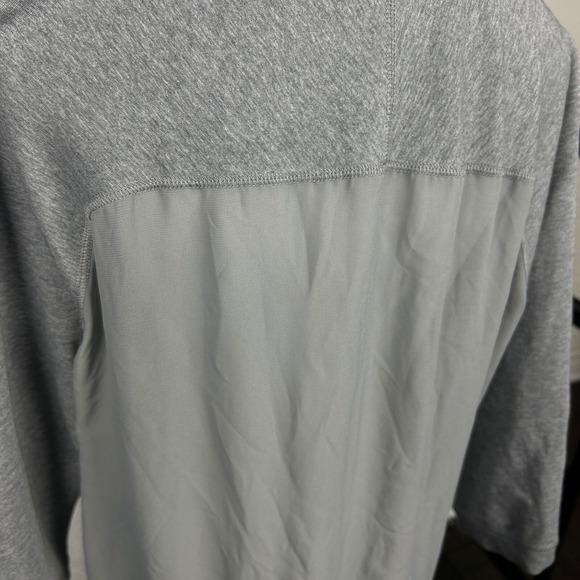 Karen Millen T-Shirt 16 Grey Long Sleeve Sheer Back Scoop Neck Stretch Geometric - Picture 6 of 11